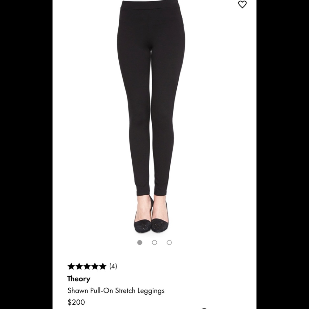 Theory black Shawn Pull on stretch leggings